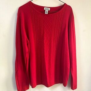 Classic Elements Women’s Size Large Red Embellished Holiday Festive Sweater